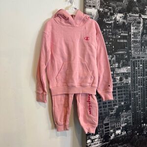 Champion Girls Candy Pink Hoodie & Jogger 2-Piece Set | Sizes 2T-6X | NWT